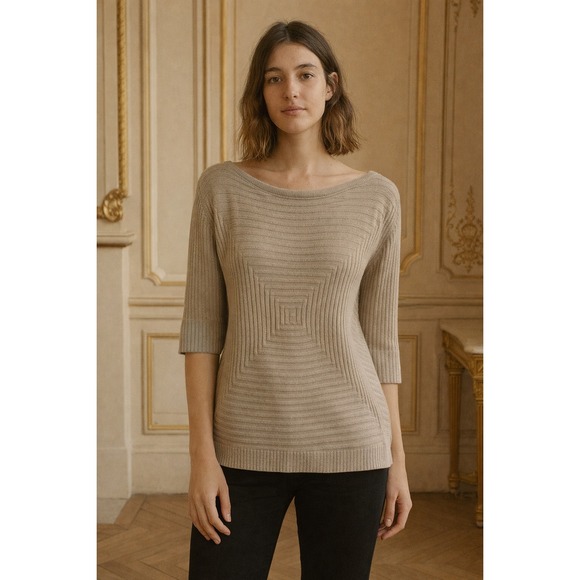 Dana Buchman Sweaters - Dana Buchman Knit Sweater 3/4 Sleeve Metallic Sparkle‎ Top Size S